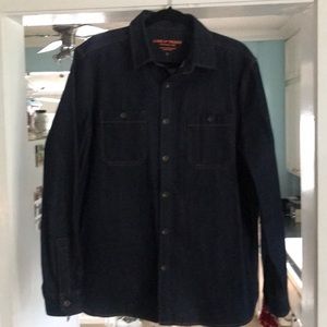 Raw denim work shirt
